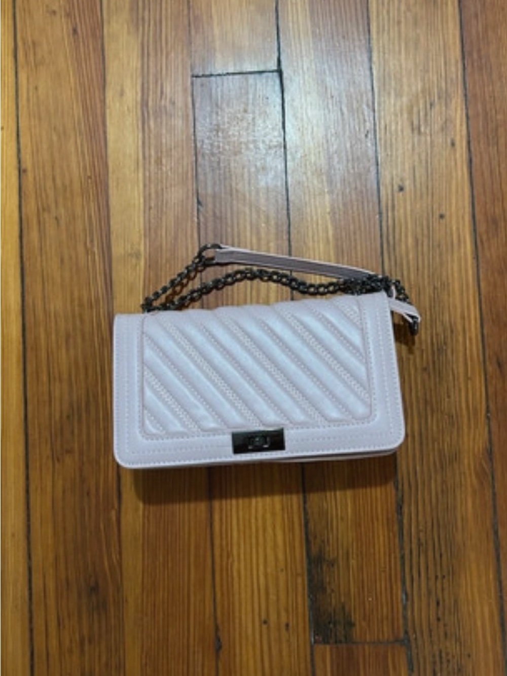 Quilted Chain-Handle Crossbody Bag - Pale Pink new